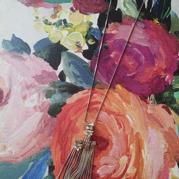 NWT Express Fringe + Metal Layers Necklace~ - Picture 4 of 5